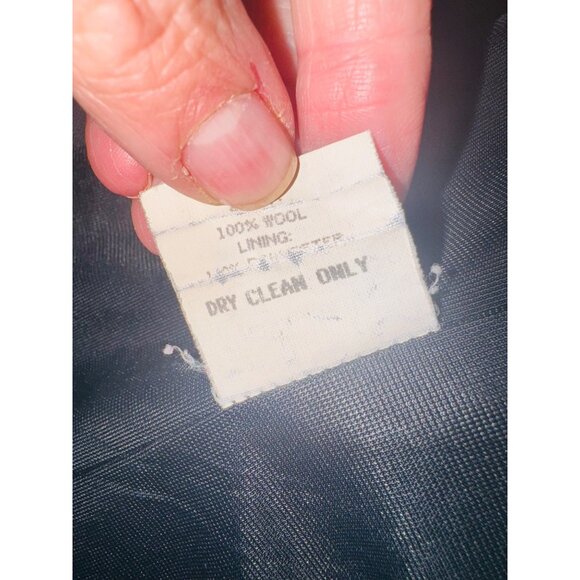 Vintage Savanna Black Pure Wool Gold Single Button Classic Blazer Jacket Office - Picture 7 of 10